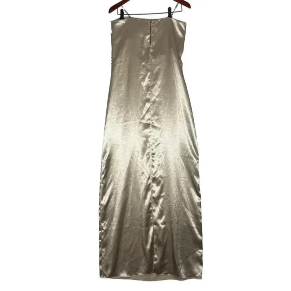 NWT SACHIN & BABI Anthropologie Stella Strapless Satin Gold Gown Coastal Size 6 - Picture 3 of 8